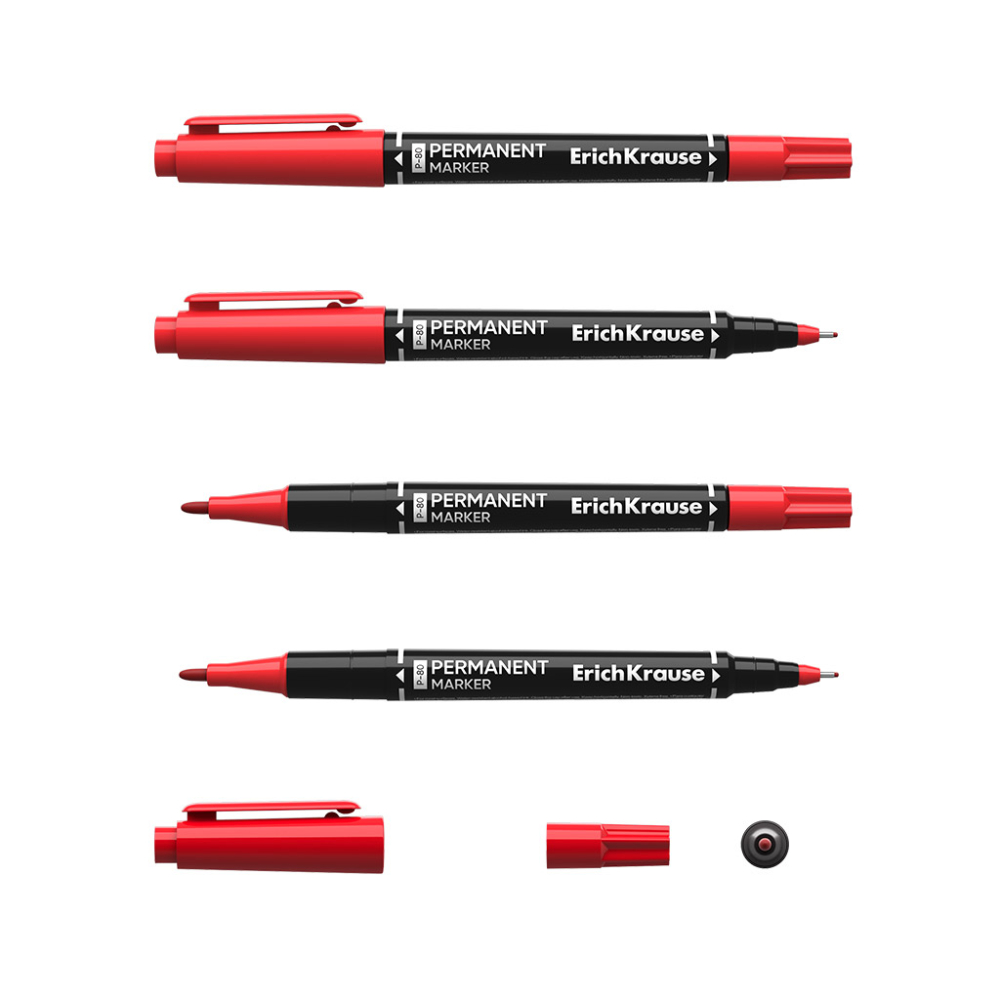 Marker permanent rosu 2 capete p-80 48185 [2]