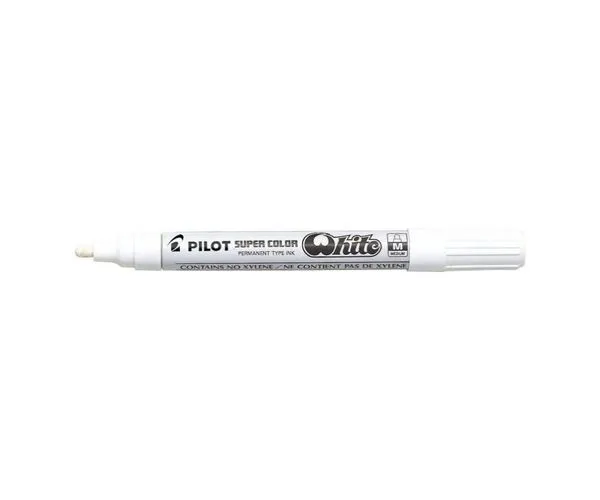 Marker permanent Pilot Super Color varf rotund mediu 4.5mm alb [3]