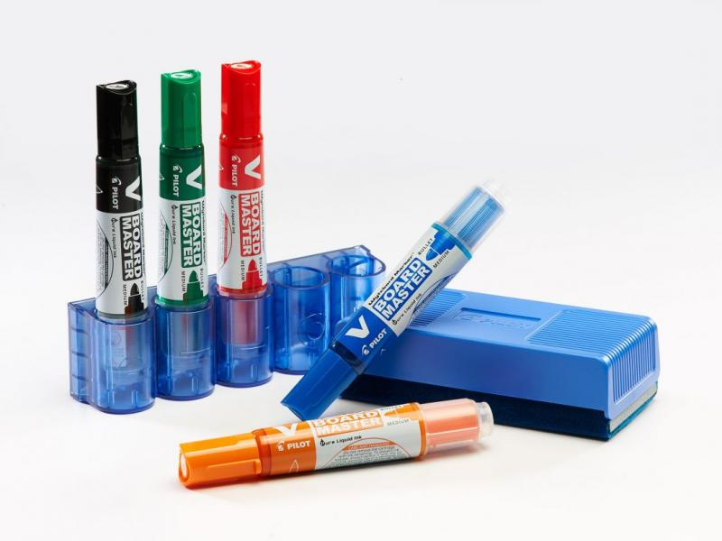 Marker whiteboard albastru 6mm varf rotund Vboard Pilot [3]