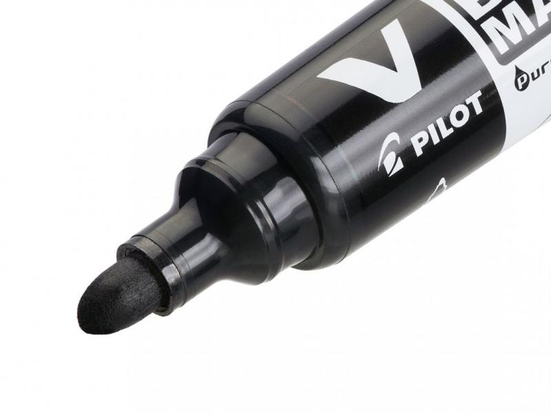Marker whiteboard negru 6mm varf rotund Vboard Pilot [2]