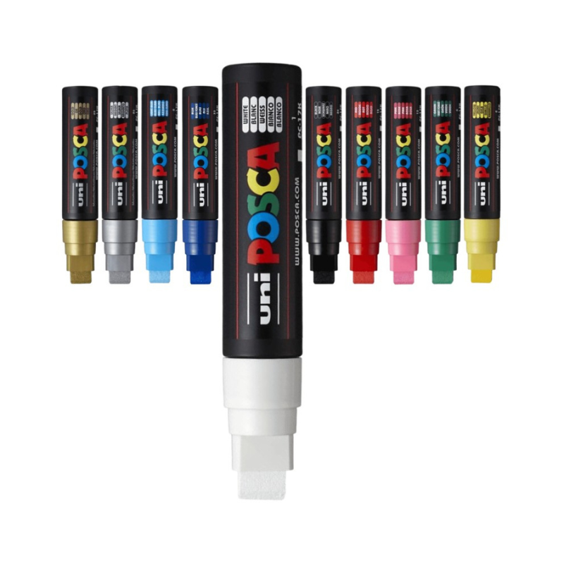 Marker Uni pc-17k Posca 15mm varf tesit alb [1]
