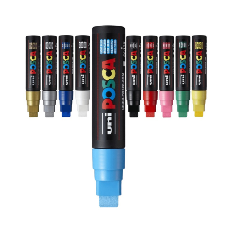 Marker Uni pc-17k Posca 15mm varf tesit albastru deschis [1]