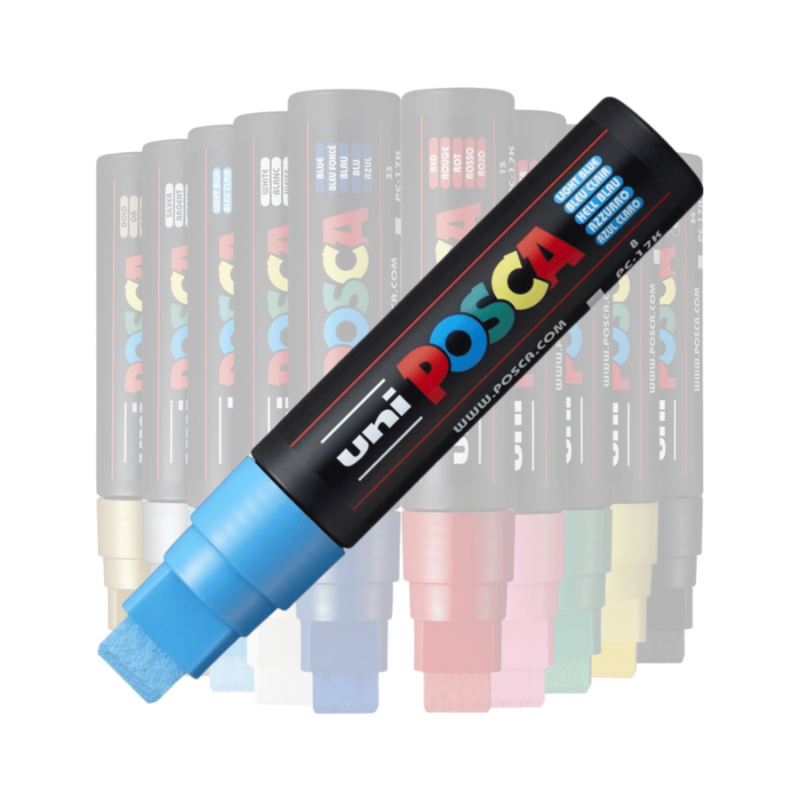 Marker Uni pc-17k Posca 15mm varf tesit albastru deschis [2]