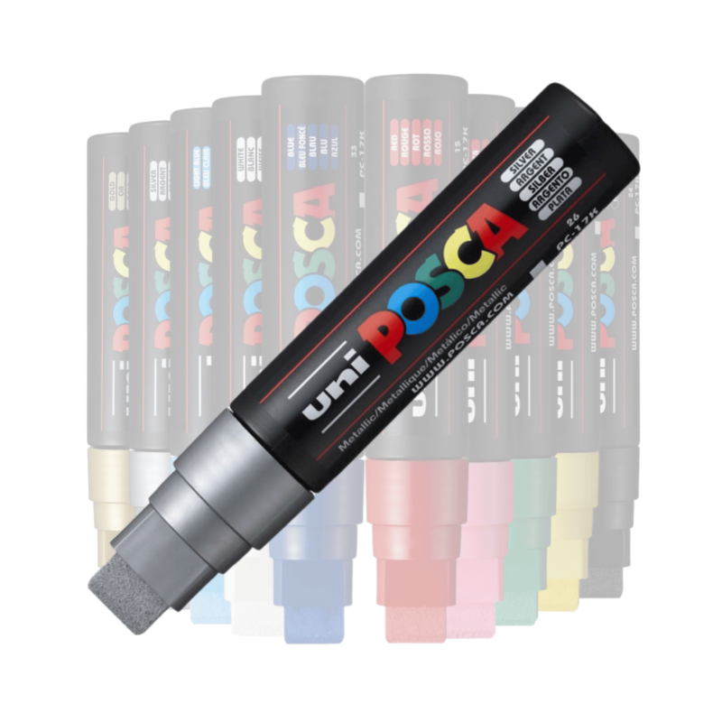 Marker Uni pc-17k Posca 15mm varf tesit argintiu [3]