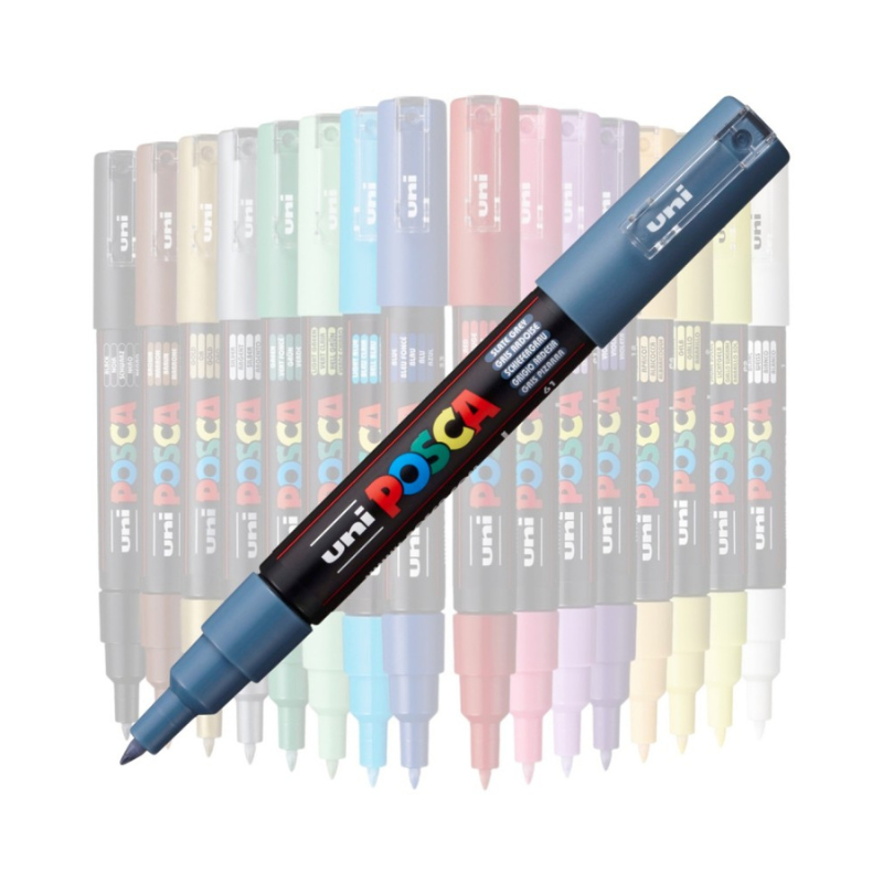 Marker Uni Posca 0.7mm gri albastrui [2]