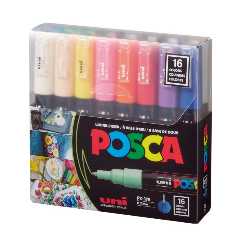 Marker Uni pc-1m Posca 0.7mm set 16 culori [4]