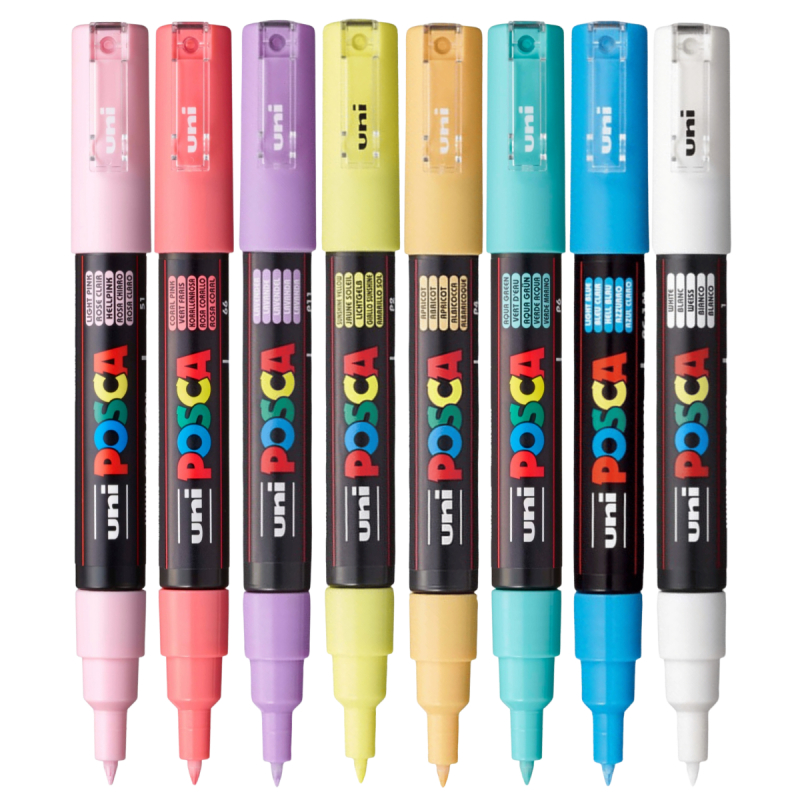 Marker Uni pc-1m Posca 0.7mm set 8 culori pastel [2]