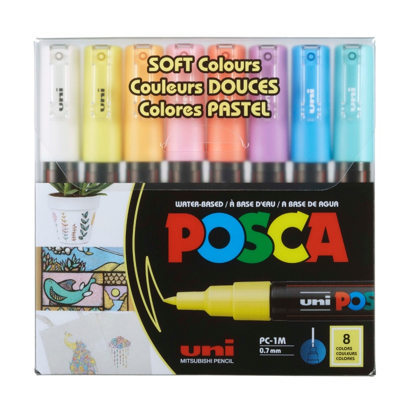 Marker Uni pc-1m Posca 0.7mm set 8 culori pastel [4]