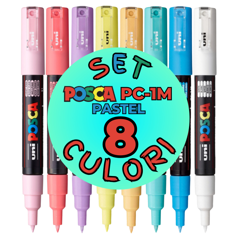 Marker Uni pc-1m Posca 0.7mm set 8 culori pastel [1]