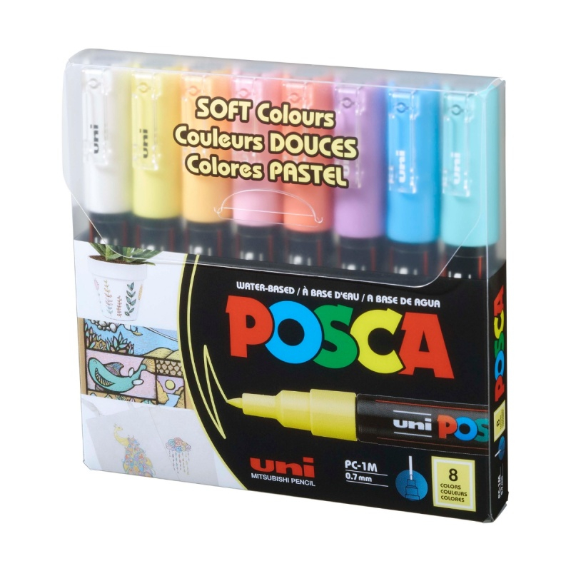Marker Uni pc-1m Posca 0.7mm set 8 culori pastel [3]
