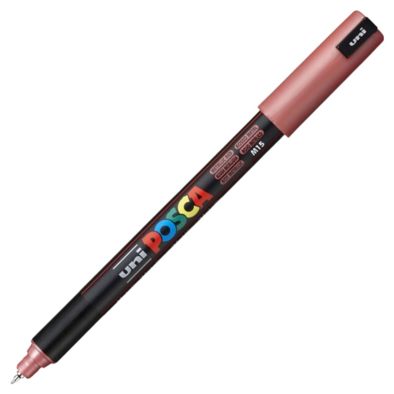 Marker UNI Posca PC-1MR varf fin metalic 0.7mm rosu metalizat [1]