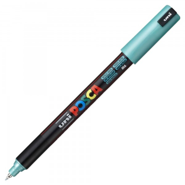 Marker UNI Posca PC-1MR varf fin metalic 0.7mm verde metal [1]