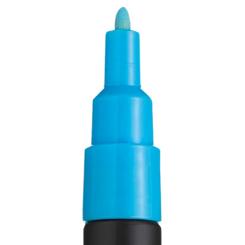 Marker UNI Posca PC-3M varf rotund 0.9-1.3mm albastru deschis [2]