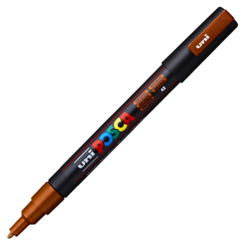 Marker UNI Posca PC-3M varf rotund 0.9-1.3mm bronz [1]