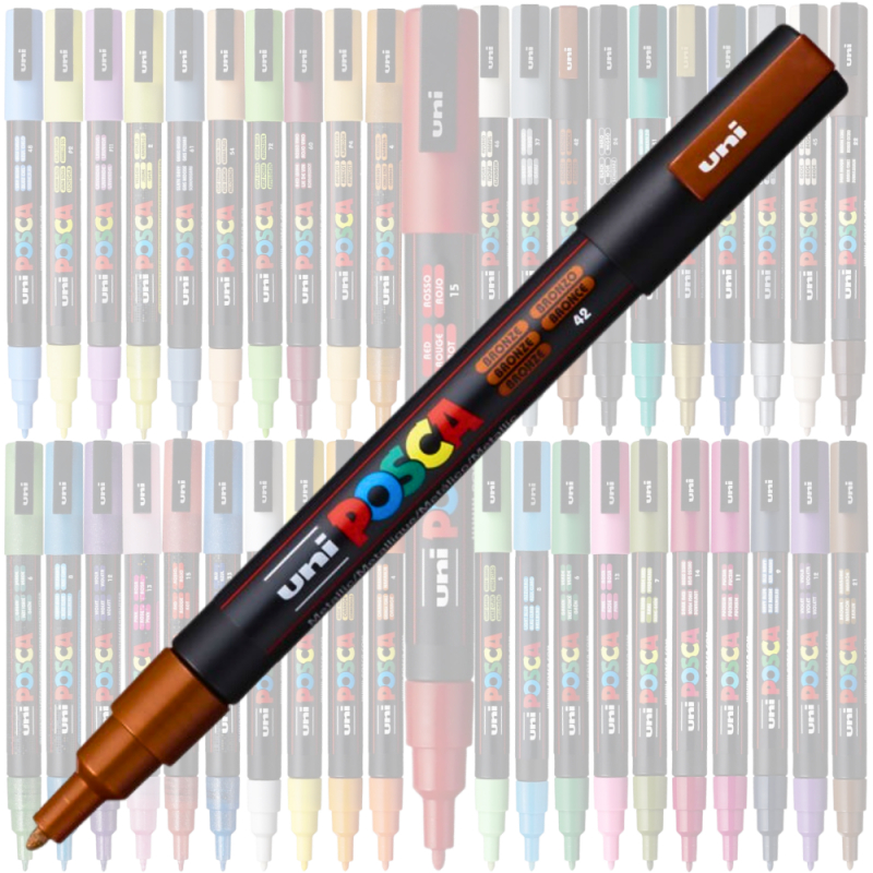 Marker UNI Posca PC-3M varf rotund 0.9-1.3mm bronz [4]