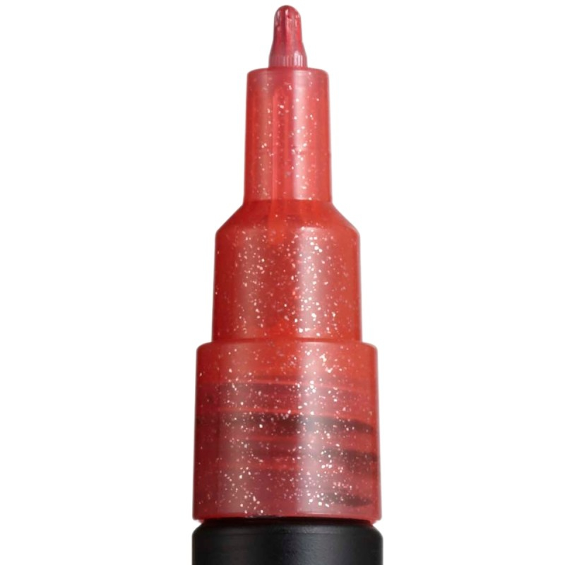 Marker UNI Posca PC-3M varf rotund 0.9-1.3mm rosu sclipici [3]