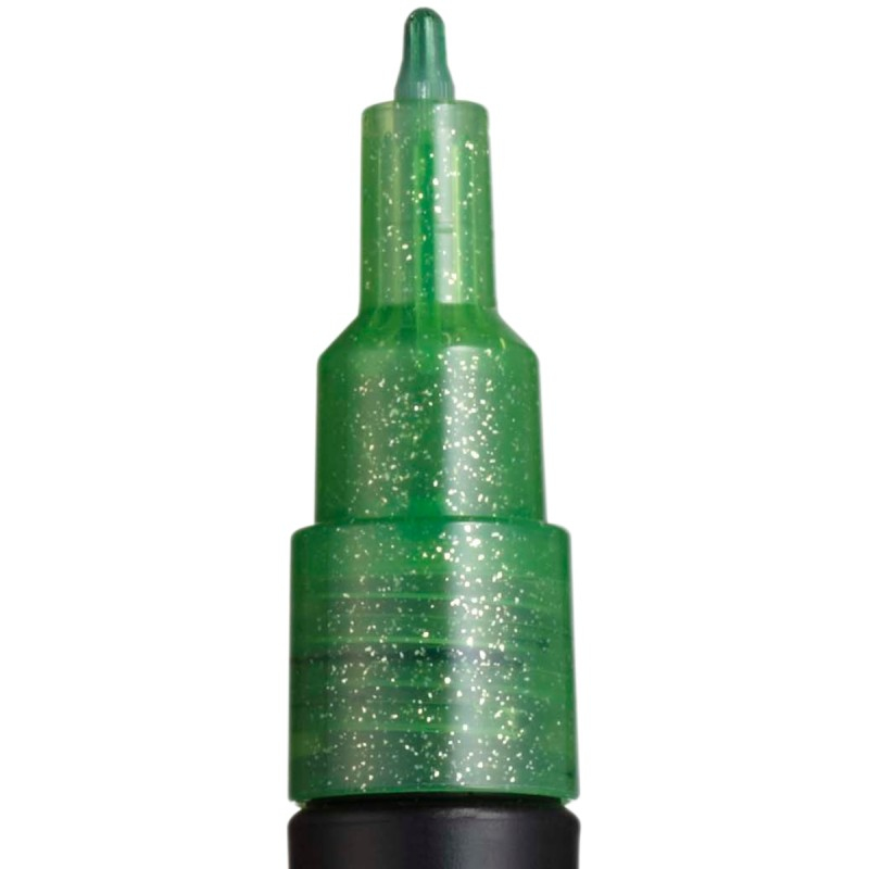 Marker UNI Posca PC-3M varf rotund 0.9-1.3mm verde sclipici [3]
