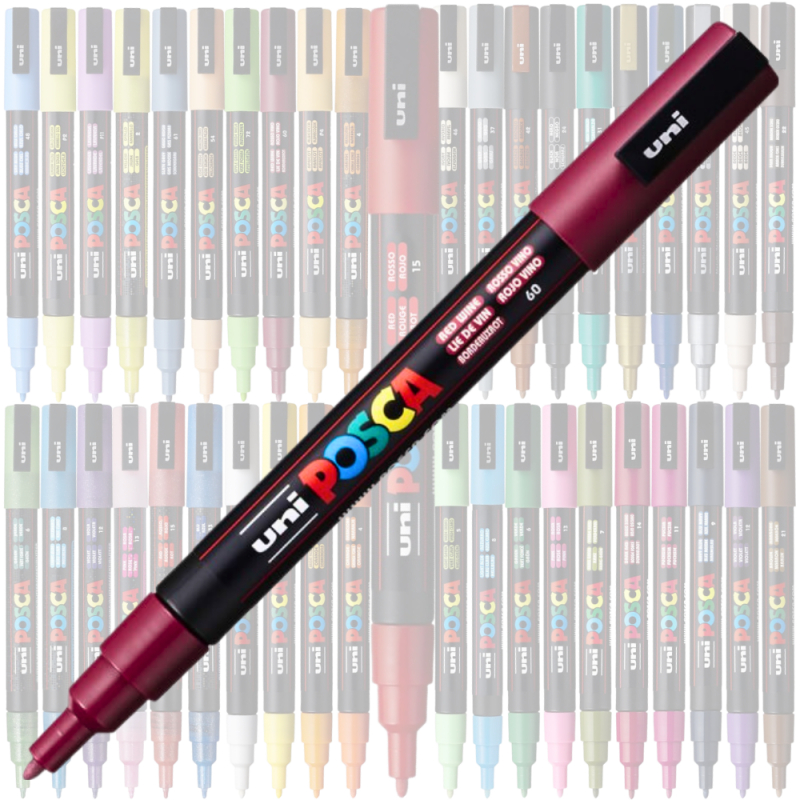 Marker UNI Posca PC-3M varf rotund 0.9-1.3mm grena [2]