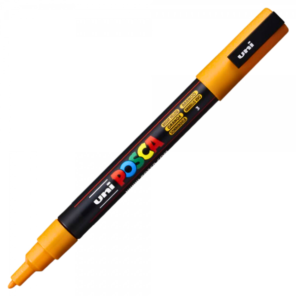 Marker UNI Posca PC-3M varf rotund 0.9-1.3mm portocaliu [1]