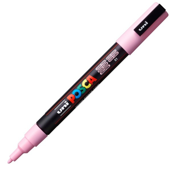 Marker UNI Posca PC-3M varf rotund 0.9-1.3mm roz deschis [1]