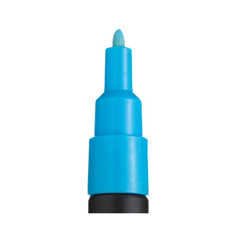 Marker Uni pc-3ml Posca 0.9-1.3mm albastru deschis sclipici [3]