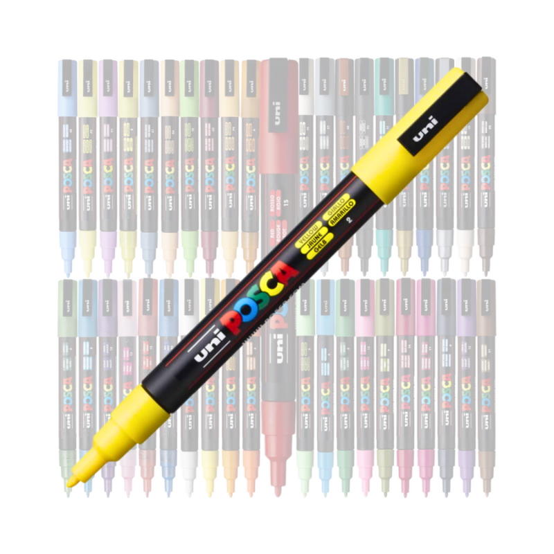 Marker Uni pc-3ml Posca 0.9-1.3mm galben sclipici [2]