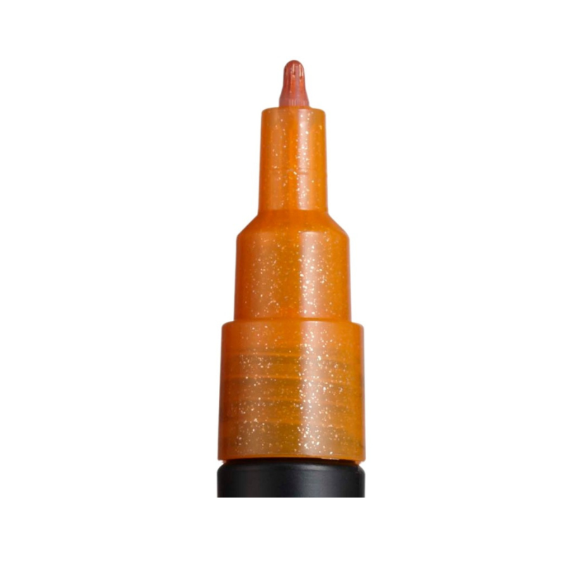 Marker Uni pc-3m Posca 0.9-1.3mm portocaliu sclipici [3]