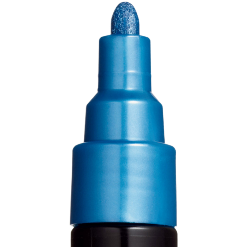 Marker UNI Posca PC-5M varf rotund 1.8-2.5mm albastru metalizat [4]