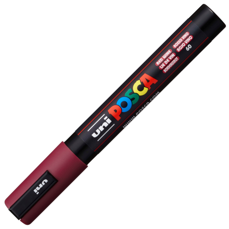 Marker UNI Posca PC-5M varf rotund 1.8-2.5mm grena [3]