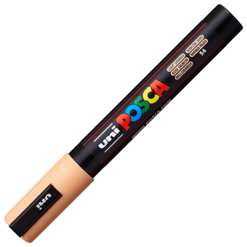 Marker UNI Posca PC-5M varf rotund 1.8-2.5mm portocaliu deschis [2]