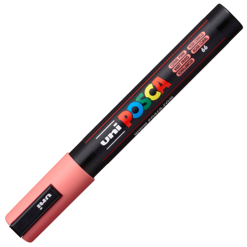 Marker UNI Posca PC-5M varf rotund 1.8-2.5mm roz corai [2]