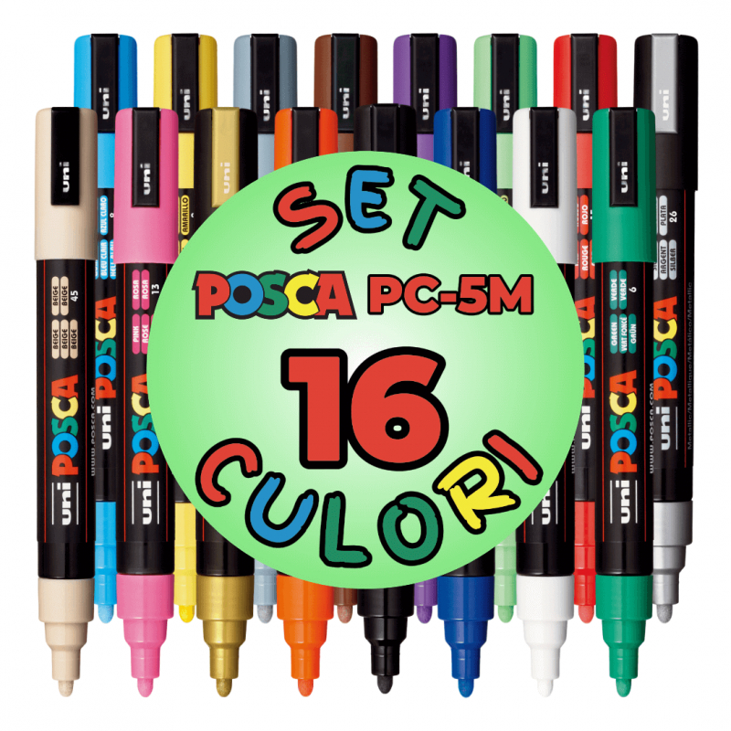 Marker Uni pc-5m Posca 1,8-2,5mm set 16 culori [3]