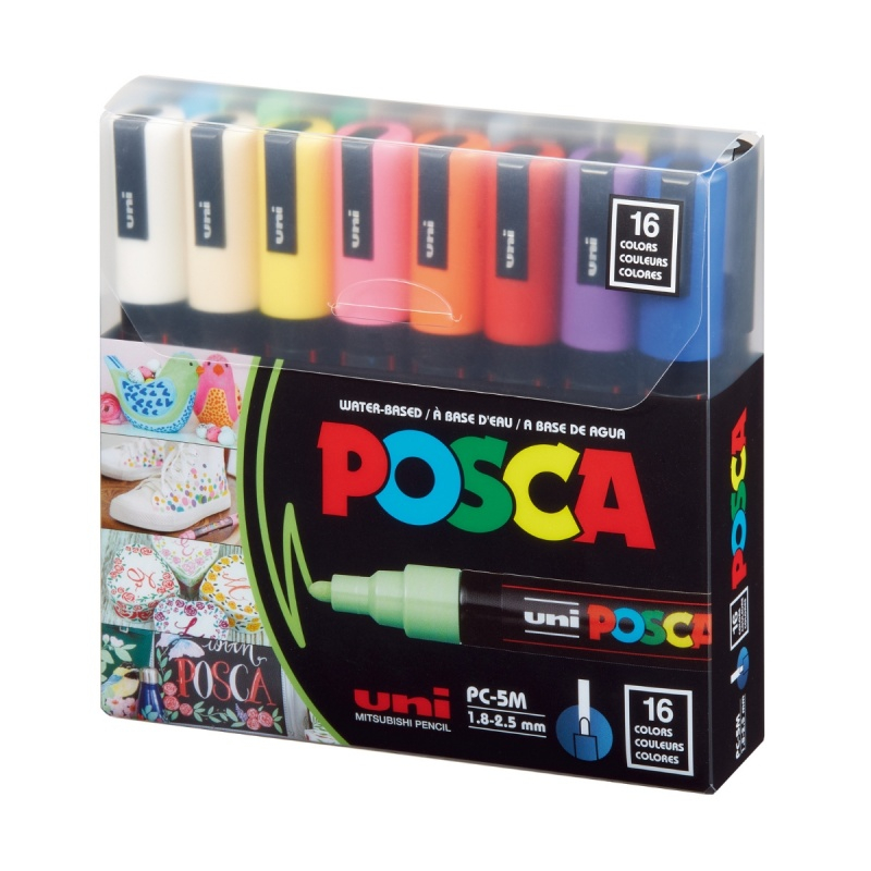 Marker Uni pc-5m Posca 1,8-2,5mm set 16 culori [5]