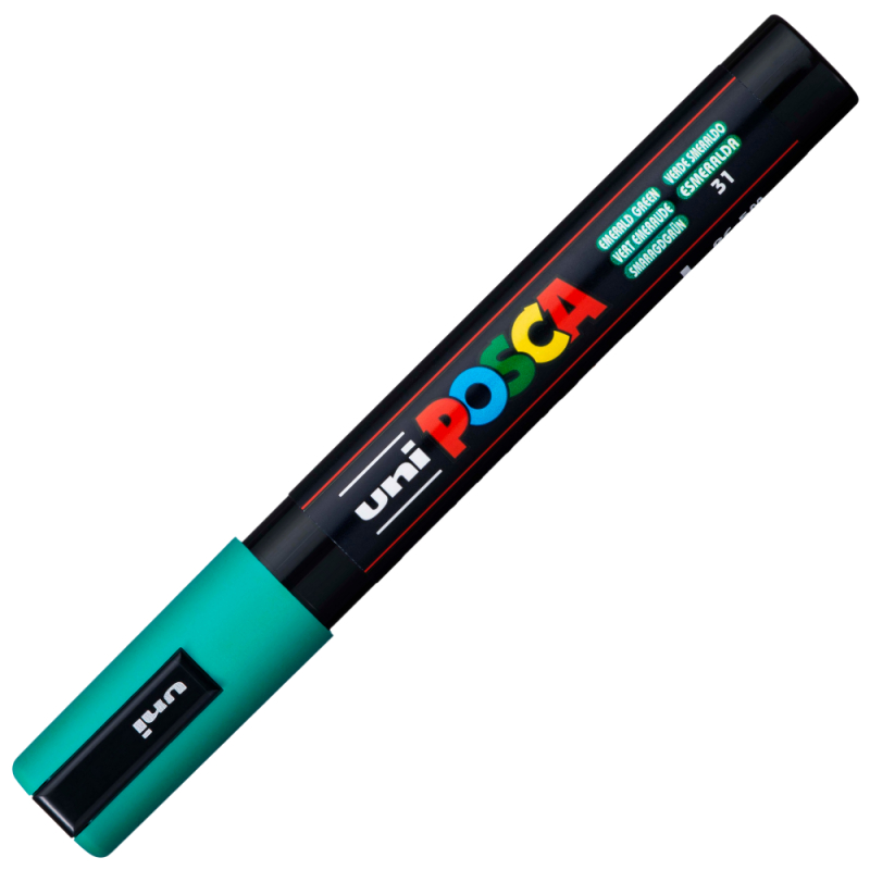 Marker UNI Posca PC-5M varf rotund 1.8-2.5mm verde smarald [2]