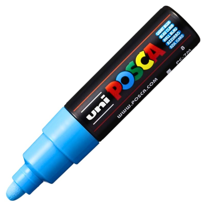 Marker Uni pc-7m Posca 4.5-5.5mm albastru deschis [2]