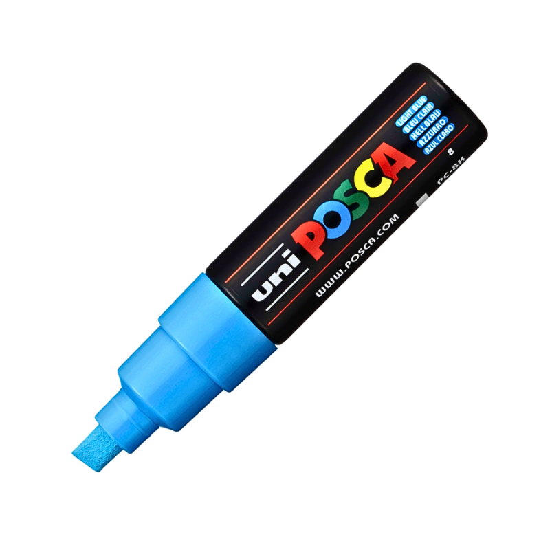 Marker Uni pc-8k Posca 8.0mm varf tesit albastru deschis [1]