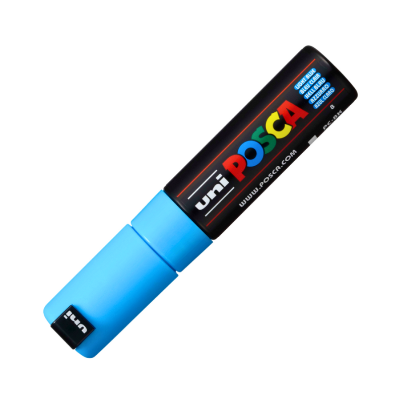 Marker Uni pc-8k Posca 8.0mm varf tesit albastru deschis [2]