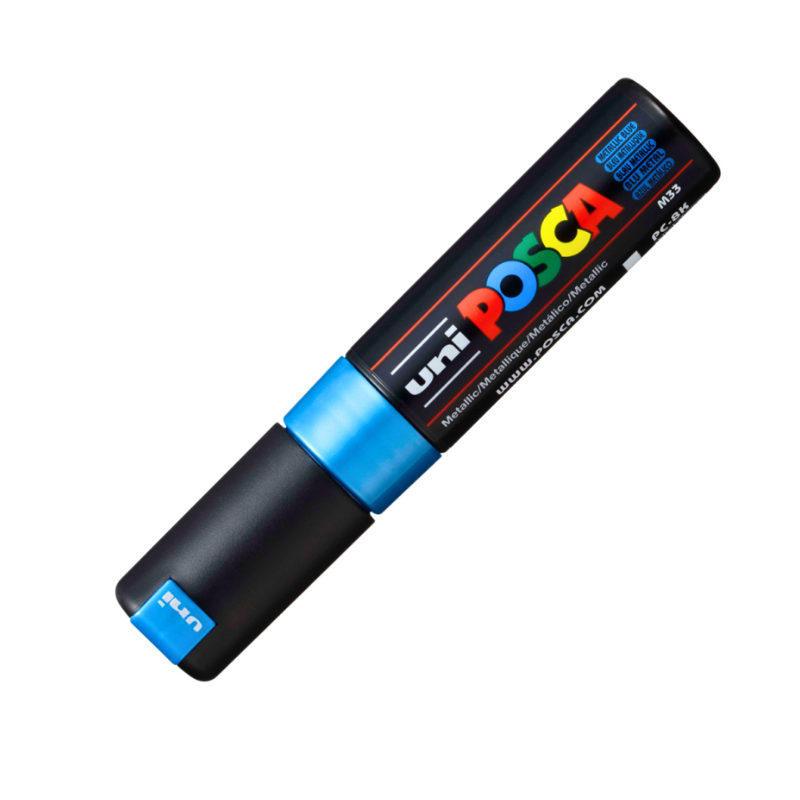 Marker Uni pc-8k Posca 8.0mm varf tesit albastru metalizat [2]