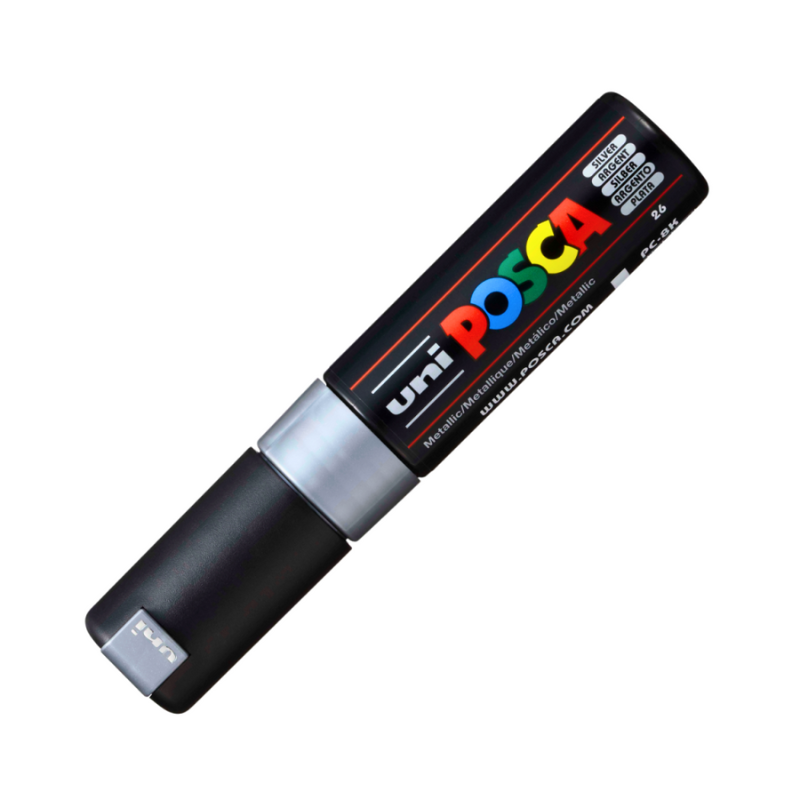 Marker Uni pc-8k Posca 8.0mm varf tesit argintiu [2]