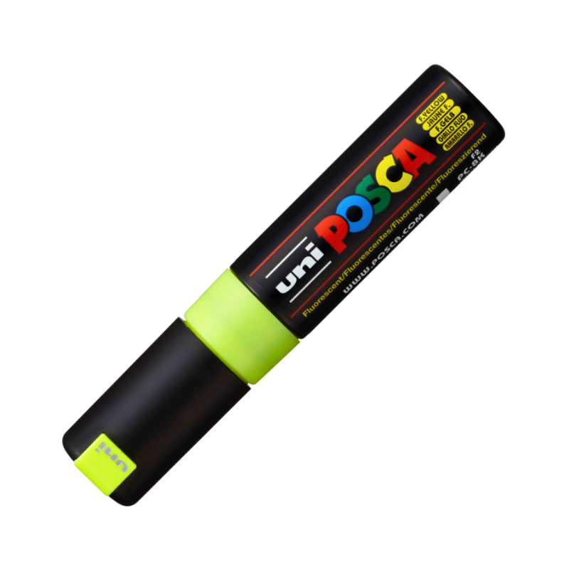 Marker Uni pc-8k Posca 8.0mm varf tesit galben fluorescent [2]