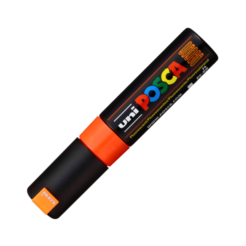 Marker Uni pc-8k Posca 8.0mm varf tesit portocaliu fluorescent [2]
