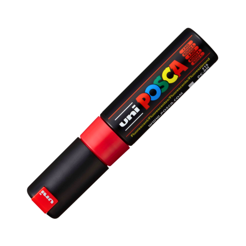 Marker Uni pc-8k Posca 8.0mm varf tesit rosu fluorescent [2]