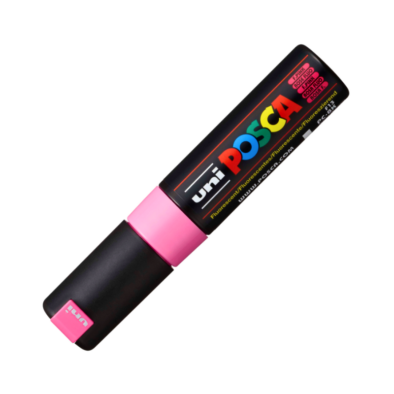 Marker Uni pc-8k Posca 8.0mm varf tesit roz fluorescent [2]