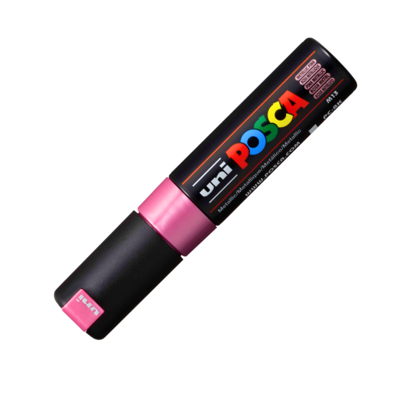 Marker Uni pc-8k Posca 8.0mm varf tesit roz metalizat [3]