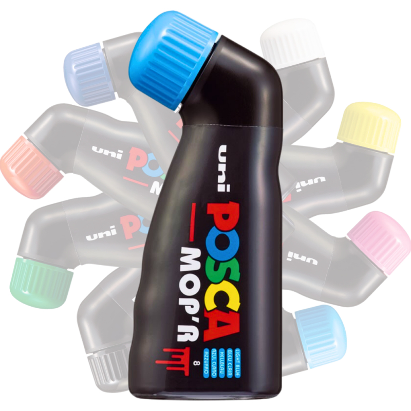 Marker Uni pcm22 mopr Posca 3-19mm varf buretat albastru deschis [3]