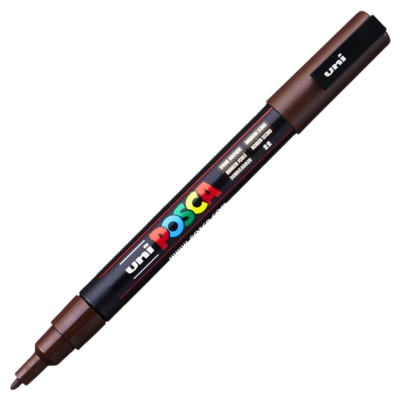 Marker UNI Posca PC-3M varf rotund 0.9-1.3mm maro inchis [1]