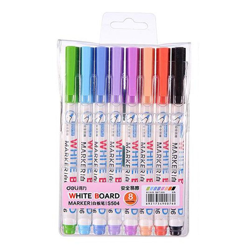 Marker whiteboard slim set 8 bucati Deli [1]
