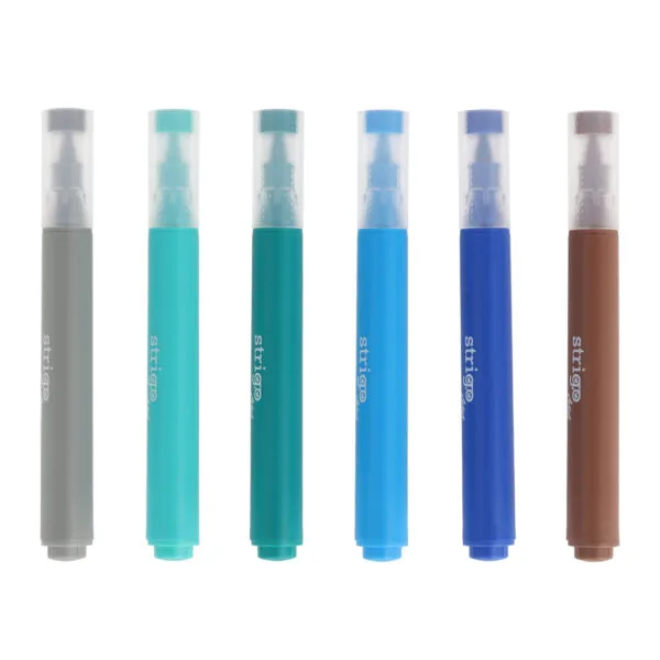 Markere acrilice tip pensula 6 culori Strigo [2]