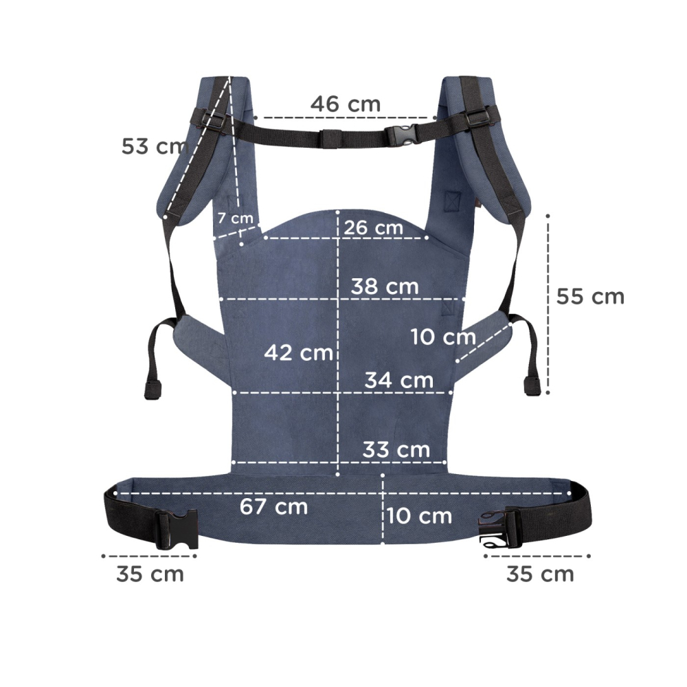 MARSUPIU ERGONOMIC KINDERKRAFT NINO, PANA LA 20 KG, CONFETTI DENIM [6]