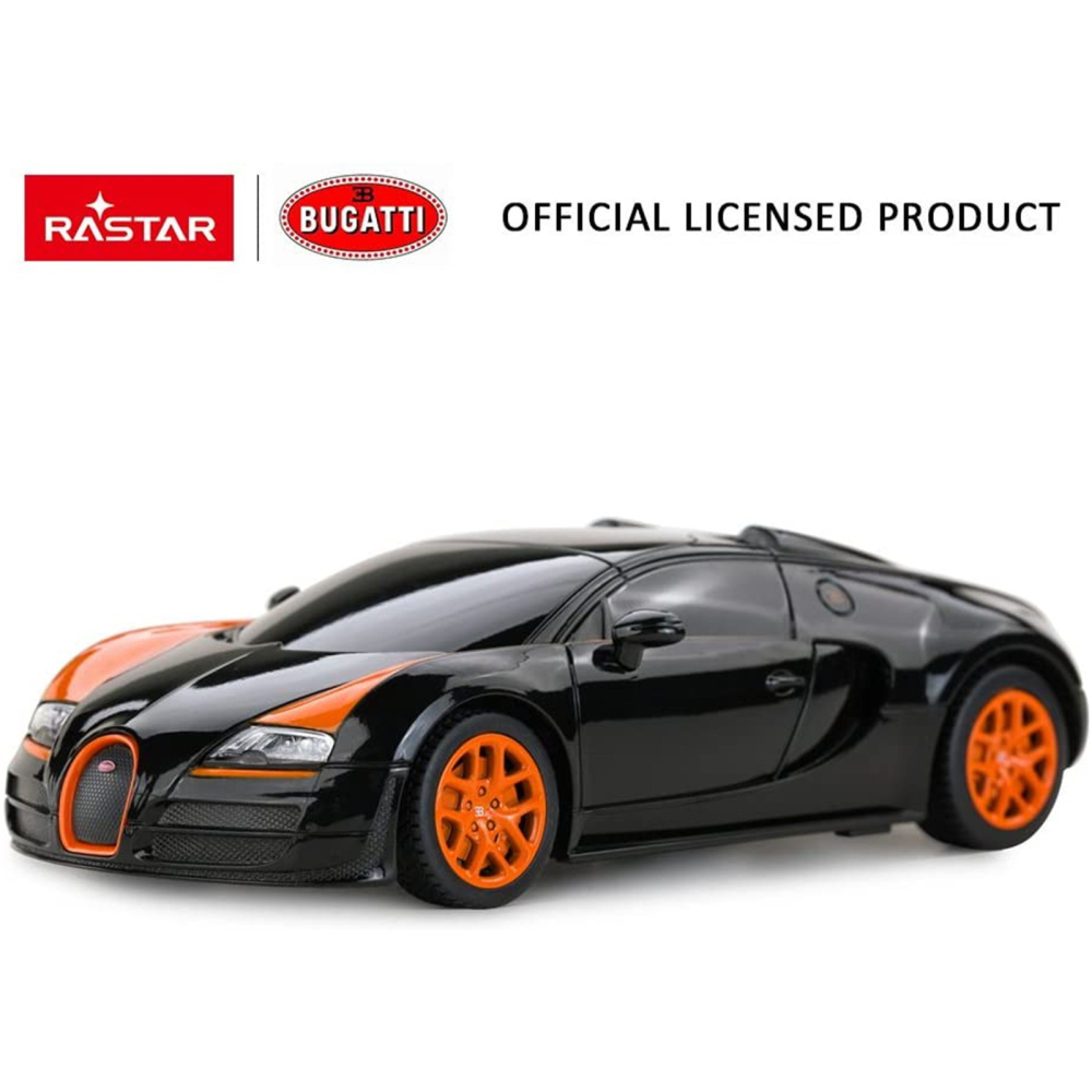 MASINA CU TELECOMANDA BUGATTI GRAND SPORT VITESSE NEGRU CU SCARA 1 LA 18 [3]